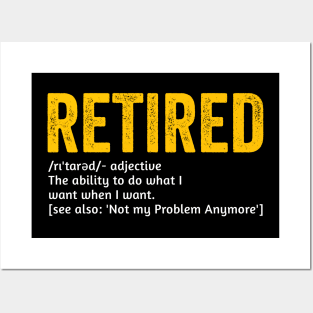 Funny Retired Definition co-worker Retirement Gag Posters and Art
